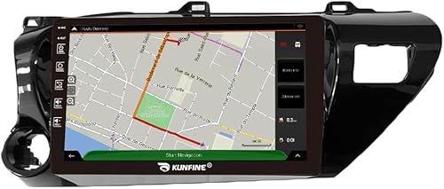 Miniatura 8 de Kunfine Navegación Android para coche, radio GPS estéreo, pantalla de cámara inversa de 10 pulgadas, pantalla táctil IPS Headunit Tablet Pad Media
