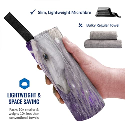 Quick Dry Towel Unicorn-Purple-Snow-Flakes Camping Towel Travel Towel Lightweight Sports Towel,Gym,Hiking,Bath,Yoga #TOP1