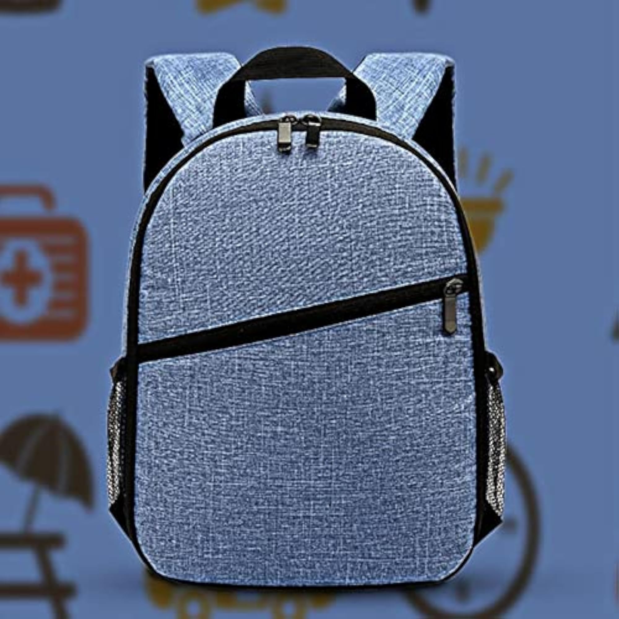Waterproof Travel Camera Bag Backpack for Portable DSLR, Blue