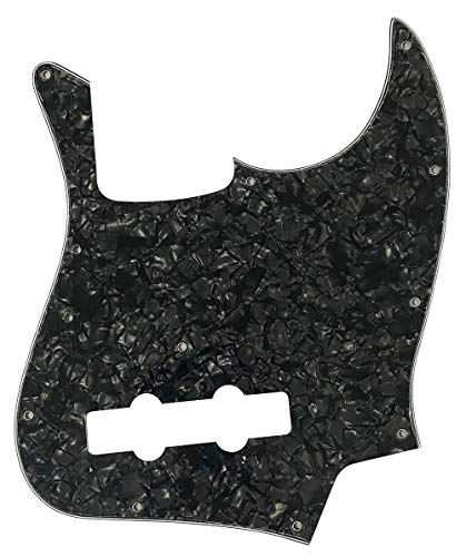 Electric Guitar Pickguard for US Vintage '74 Jazz Bass Style (4 Ply Black Pearl)