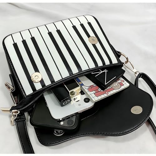 Bolso Satchel con Diseño de Piano y Notas Musicales miniatura 5
