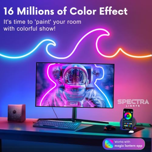 Image of Neon Rope Wall Light - Flexible LED Light for Wall Decor, Bedroom, Office, Living Room, Gaming Setup & More (3 Meter Length)