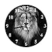 HGOD DESIGNS Lion Round Wall Clock,Beautiful Lion Head in Dark Art Design Silent Round Wall Clock Home Wall Decorative for Bedroom Office School Art(10