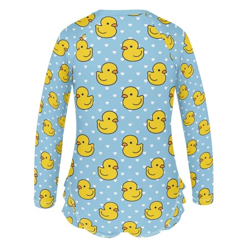 Girls One Piece Swimsuits Long Sleeve Rash Guard Zipper Front Bathing Suit UPF 50+3