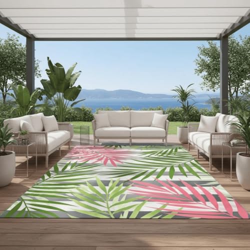 Tapete Decorativo Tropical 6x9 Impermeable Reversible miniatura 2