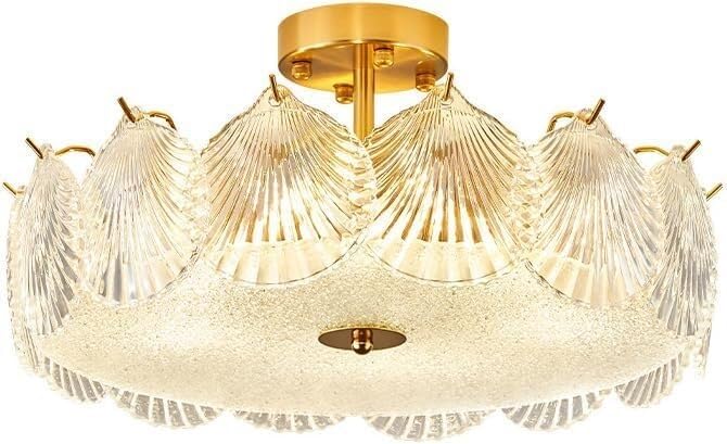 Chandelier Plafond Moderne Luminaire Verre Rond Salle à Manger Cuisine Boho