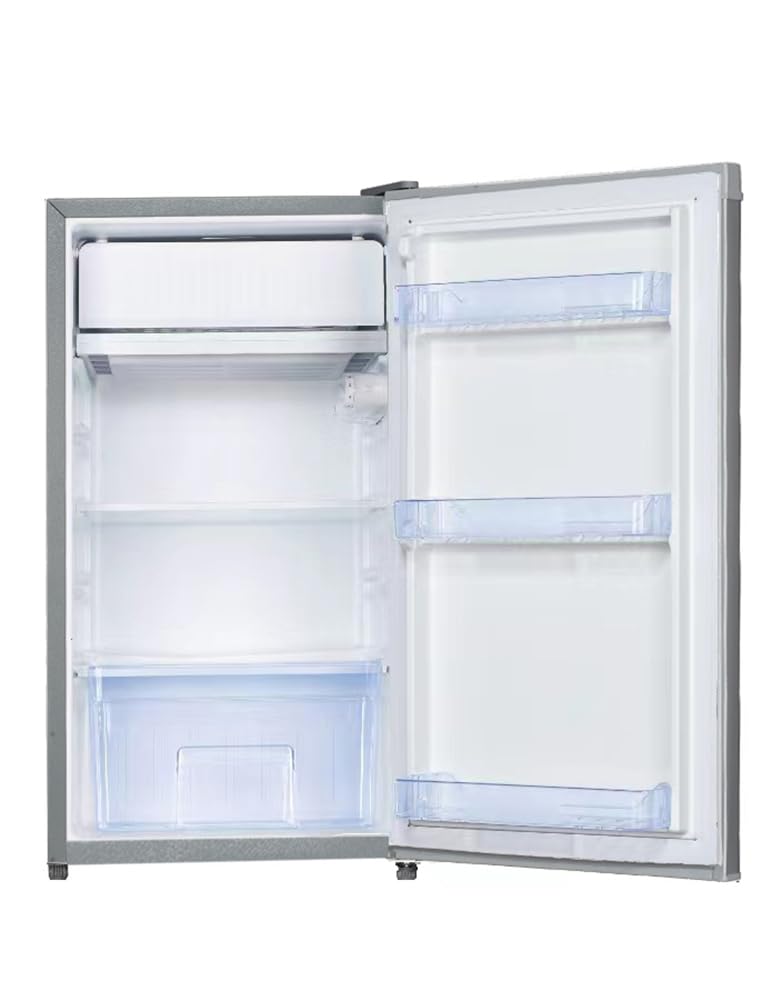 Frigelux - Tischkühlschrank R0TT91SE ; silber ; 91L ; Tischkühlschrank mit LED Innenbeleuchtung ; kleiner Kühlschrank mit 0* Gerfrierfach ; freistehend (Silber)