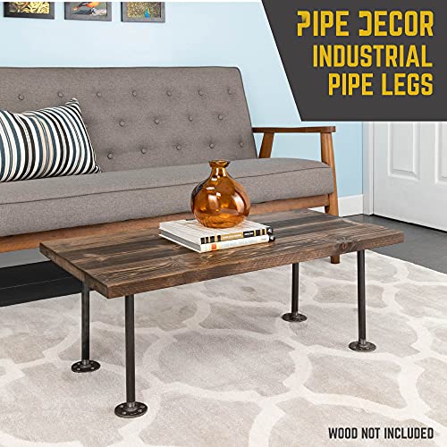 Pipe Decor Rustic Industrial Table Legs,Authentic Industrial Steel Grey Iron Fittings, Flanges And Pipes For Custom Vintage Tables And Furniture Decorations, Diy Kit With Hardware, (12-Inch) #TOP1