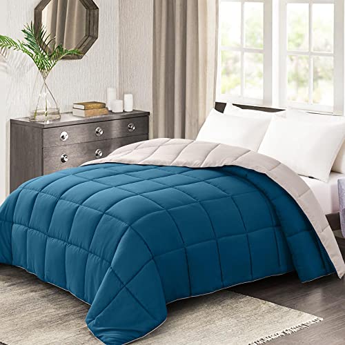 Homelike Moment Wendebettdecke, leicht, für Queen-Size-Bett, Teal / Elfenbein, Ganzjahresdecke, Alternative für Daunen, Steppdecke, Full/Queen-Size-Größe, Blaugrün/Elfenbein Cover
