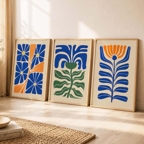Image of kotart Boho Art Home Decoration Paintings With Frame For Living Room Bed Room Hotel Wall Decor Digital Reprint Set of 3 (13X17 inch)