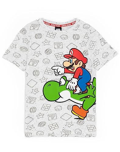 Super Mario Nintendo and Yoshi - Camiseta Gris con Personaje