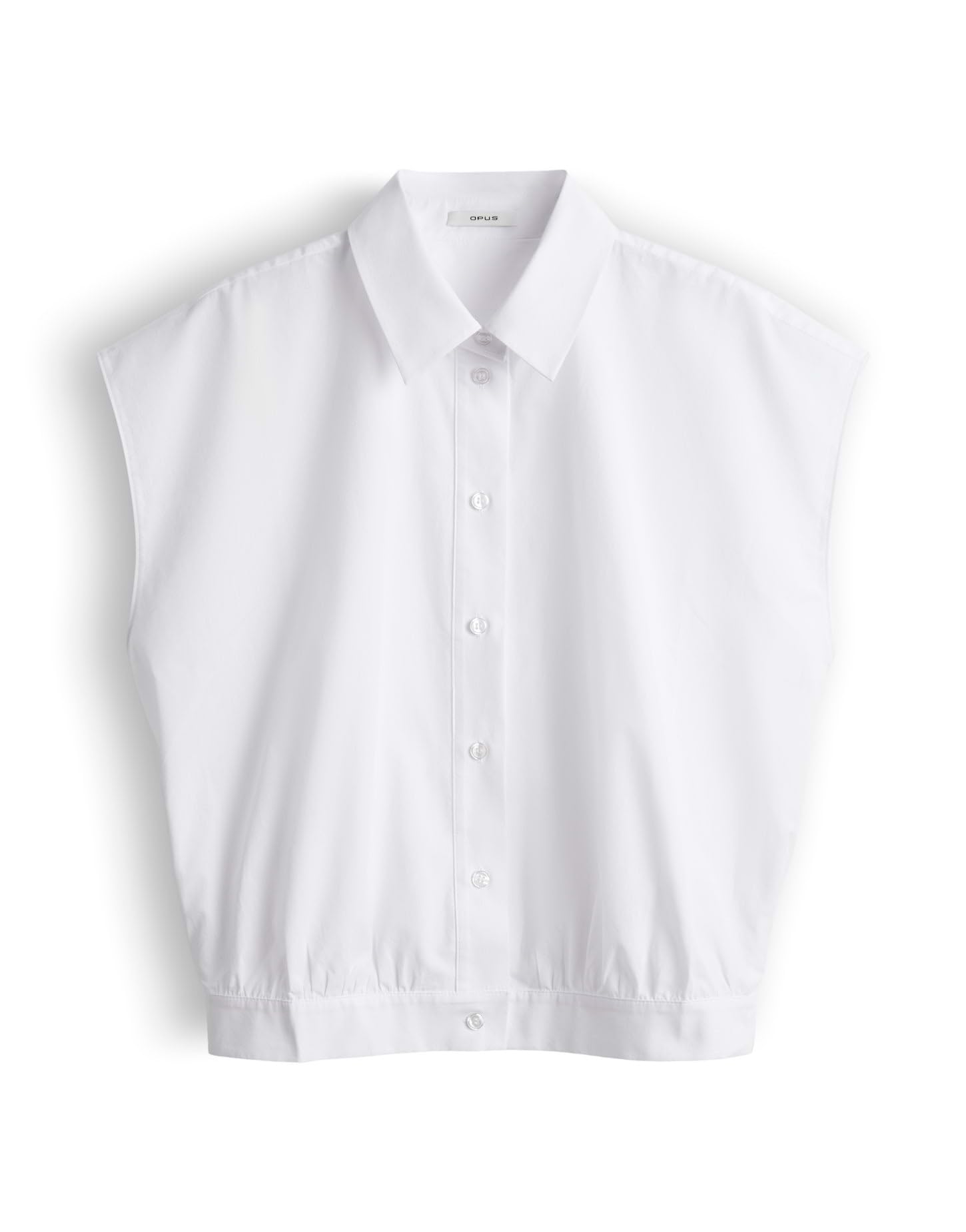 OPUS Damen Kurzarmbluse | Kurzarmbluse aus Baumwoll Popelin Regular Fit