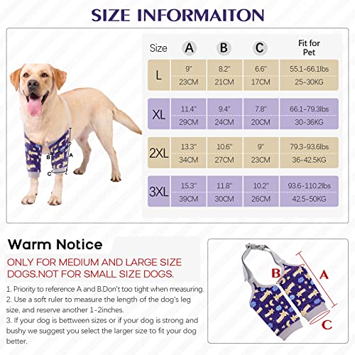 Image of ROZKITCH Dog Surgery Leg Sleeve for Front Legs, Pet Prevent Licking Wound Elbow Knee Protector, Dog Leg Sleeve to Stop Licking Cone Collar Alternative for Sprain ACL CCL Arthritis Blue 3XL