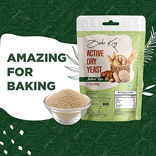 Image of BAKE KING Active Dry Yeast Powder 50gm, Yeast For Bread and Pizza Making at Home 50gm