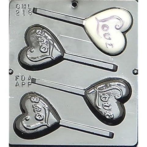Love on a Heart Lollipop Chocolate Candy Mold 218 Cover