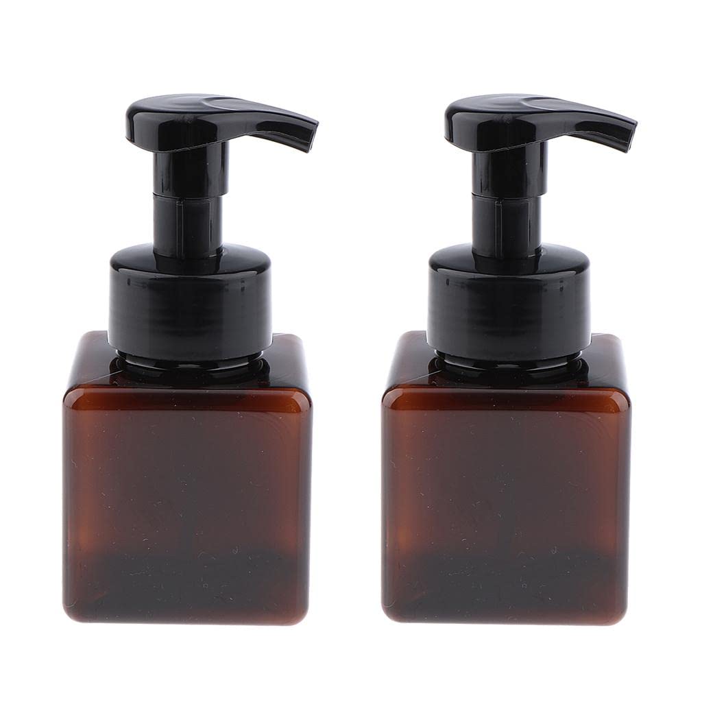 UJEAVETTE Empty Foam Dispenser Pump Bottle Facial Cleanser Container 250ml 2pcs Brown-image-42