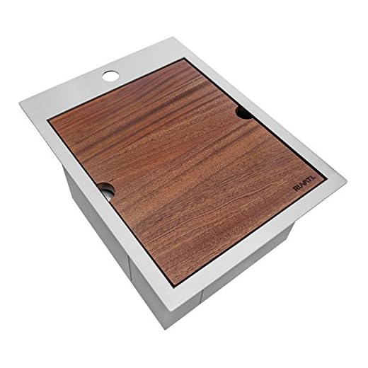 Ruvati 15 x 20 inch Workstation Drop-in Topmount Bar Prep RV Sink 16 Gauge Stainless Steel - RVH8210