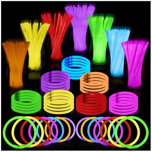 PartySticks Ultra Bright Glow Sticks Bulk Party Supplies 100 Pack - 8' Glow in the Dark...