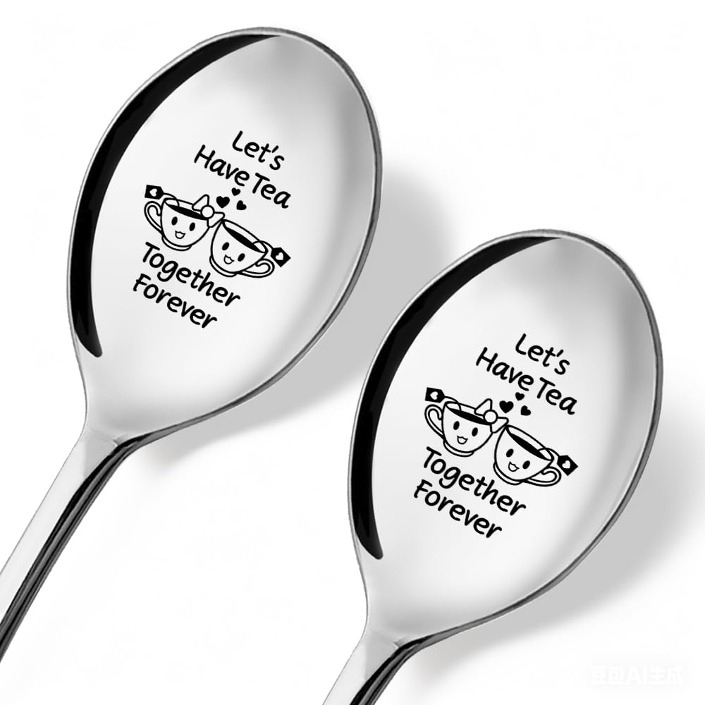Ice Cream Together 2 Pack Spoons with Gift Box, Ice Cream Together Scoops for Couples, Our Ice Cream Scoops, Spoon Couple Gifts (Funny, F)