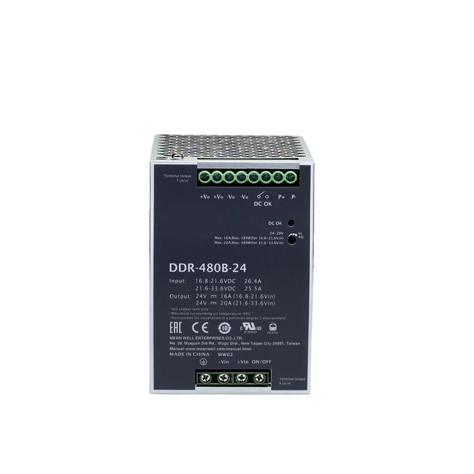 Alimentation DDR-480C-48 évite les pannes électriques industrielles 480W