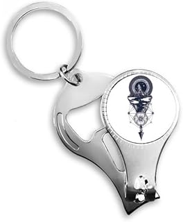 Iceberg Compass Stars Art Pattern Nail Nipper Ring Chaveiro Abridor de Garrafas Cortador