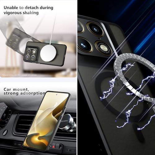 Image of QUIETIP Magnetic Case for Motorola Signature & Edge 70 Ultra,[Compatible with MagSafe] Translucent Matte Drop Protection Cover,Black