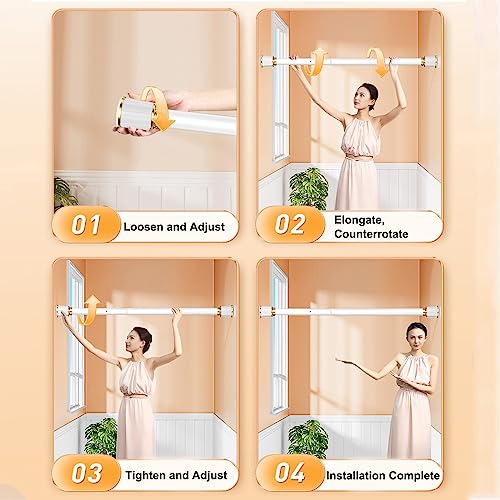 Tringle à rideaux télescopique blanche réglable barre de douche extensible sans percer