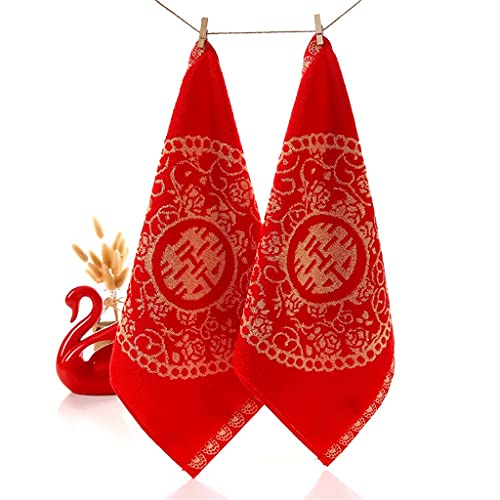 CULPRT Bröllop Fyrkantig Halsduk Stor Röd 35 * 35 Bröllopsfirande Medgift Levererar Jacquard Liten Handduk, Hemtextil/D/35 * 35 Cm