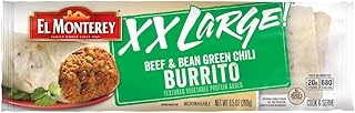 El Monterey XX Large Beef and Bean Green Chili Burrito, 9.5 Ounce -- 12 per case.