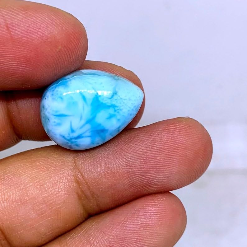 Larimar naturel en cabochon poire 18x13mm pour création de bijoux DIY