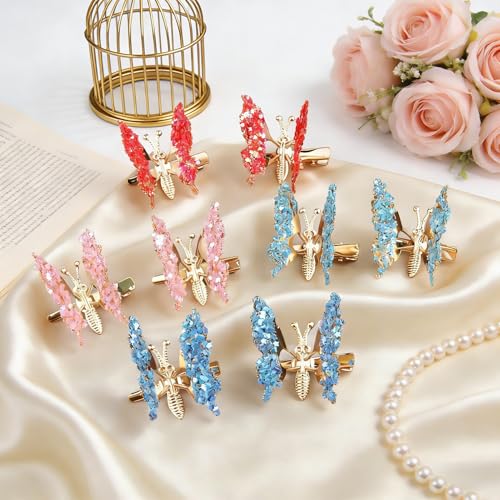 Pinzas para cabello mariposa metálicas doradas 12 pzas miniatura 4