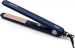 Prancha Alisadora Profissional para Cabelos Bivolt Temperatura Máxima 220 Graus 32W Cabo de 1.8M Chapinha Térmica (Azul marinho)