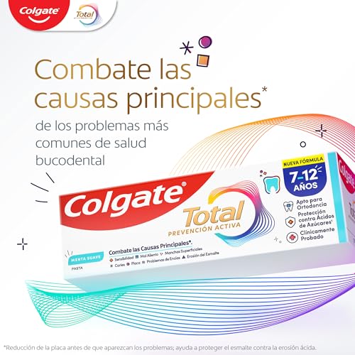 Miniatura 4 de Colgate Total Junior | Children's Toothpaste | Complete Protection | Contains Fluoride | Anticaries Protection | Antibacterial Ingredients | Recyclable Product | Pack 12 Units x 50 ml