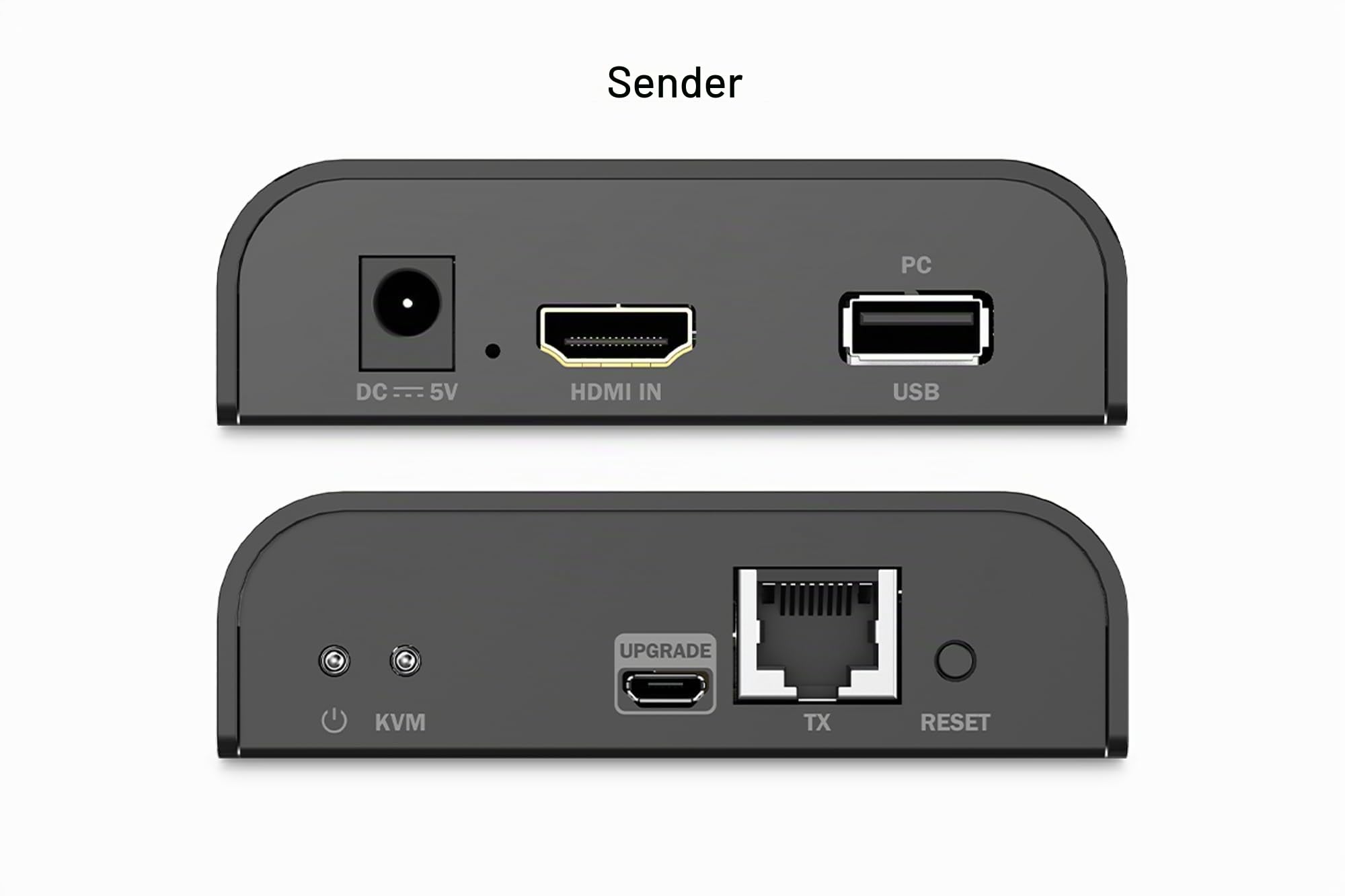 DIGITUS HDMI KVM IP Extender Set – UHD 4k 60Hz – HDMI 2.0 – 2x USB 2.0 | Bis zu 200 m Reichweite über LAN-Kabel ab CAT 6 – Bis zu 253 Empfänger – Schwarz