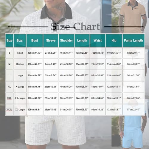 Cambkatl Men's Summer Tracksuit Sets Casual Short Sleeve Lapel Golf Shirt and Shorts 2 Piece Business Outfits with Pockets3