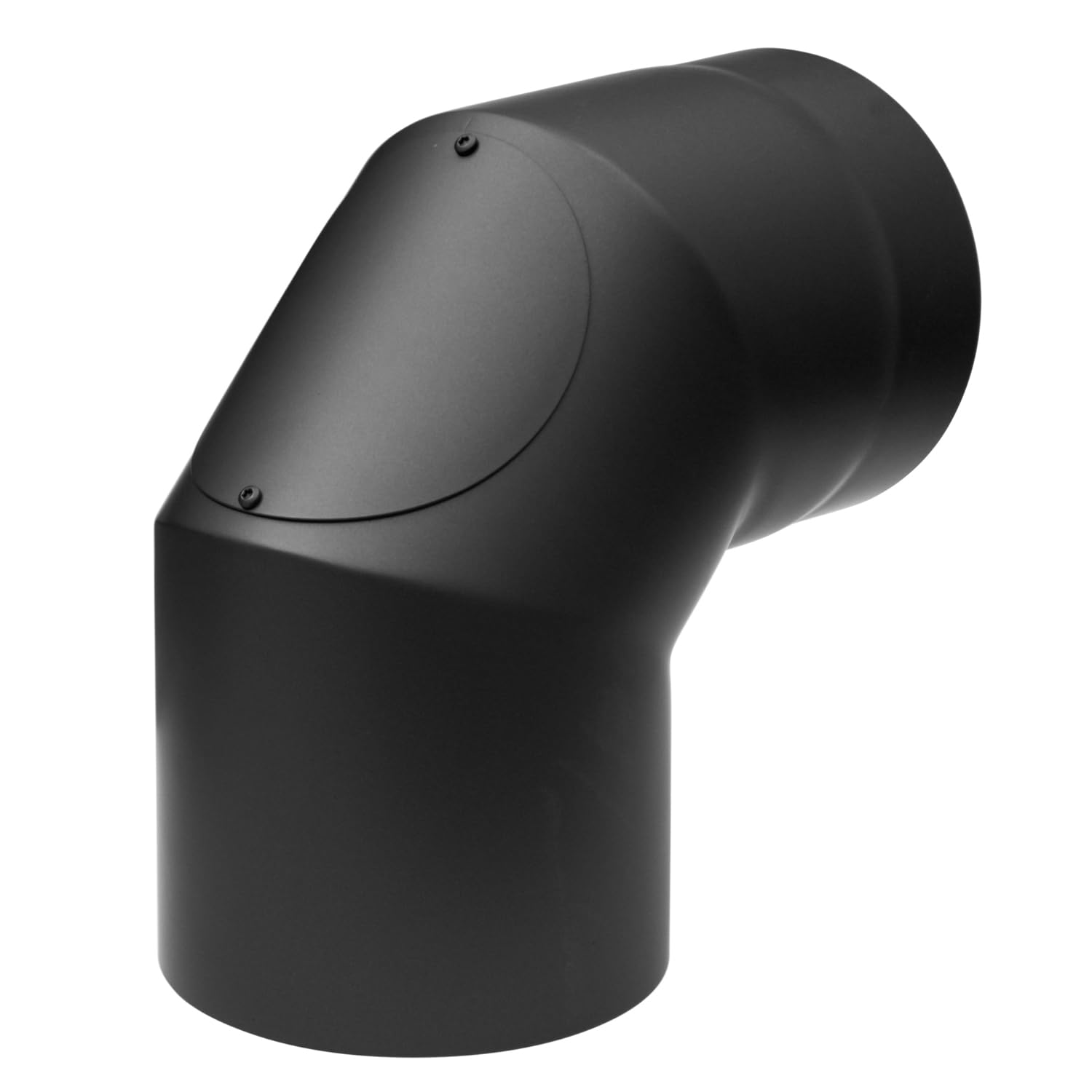 raik SH30004781-sw Raik Rauchrohrbogen/Ofenrohr Izoker doppelwandig mit Isolierung, Durchmesser 150 mm, 90°, Schwarz, mit Reinigungsöffnung
