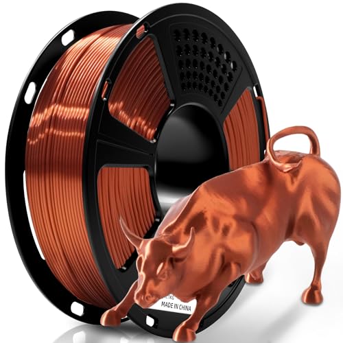 Image of Geeetech Silk PLA Filament 1.75mm for 3D Printer, Metal-Like Shiny 3D Filament 1kg (2.2lbs) 1 Spool, Dimensional Accuracy + /- 0.02 mm, Metallic Copper Silk Filament