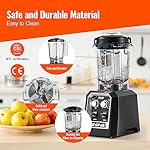 VEVOR Commercial Countertop Blenders, 68 oz Jar Blender Combo, Stainless Steel 3 Functions, for Frozen Drinks, Shakes, Smoothies, Peree, and Crush Ice, Black - Image 5
