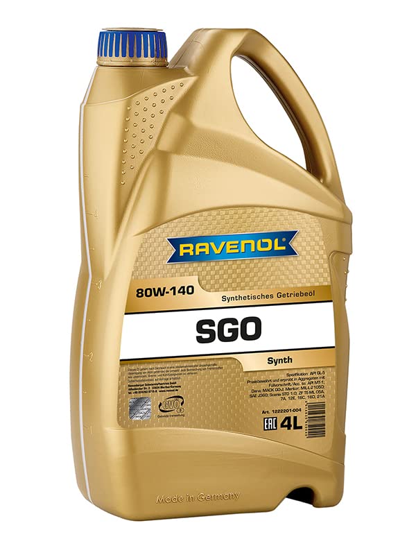 Ravenol Transmission Oil - 1.25L, Synthetic, 80W-140, API MT-1, Exceeds Mack GO-J, Scania STO 1:0, ZF-12E, MIL-L-2105D, 3.809kg, Industrial Gearboxes