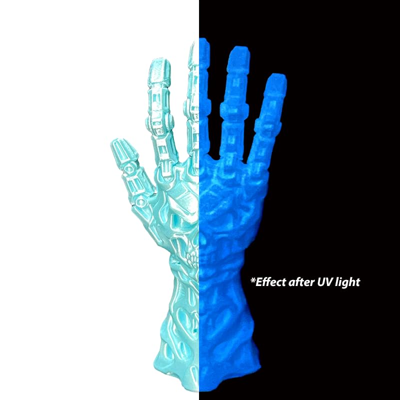Image of Silk Glow in Dark Clear Sky Blue PLA 1.75mm 1kg Luminous 3D Filament FDM | Shiny Smooth Finish Surface Luminous Blue Bright Night Light printing Hide layer line 1kg spool 2.2lb for Printer Bambu Ender