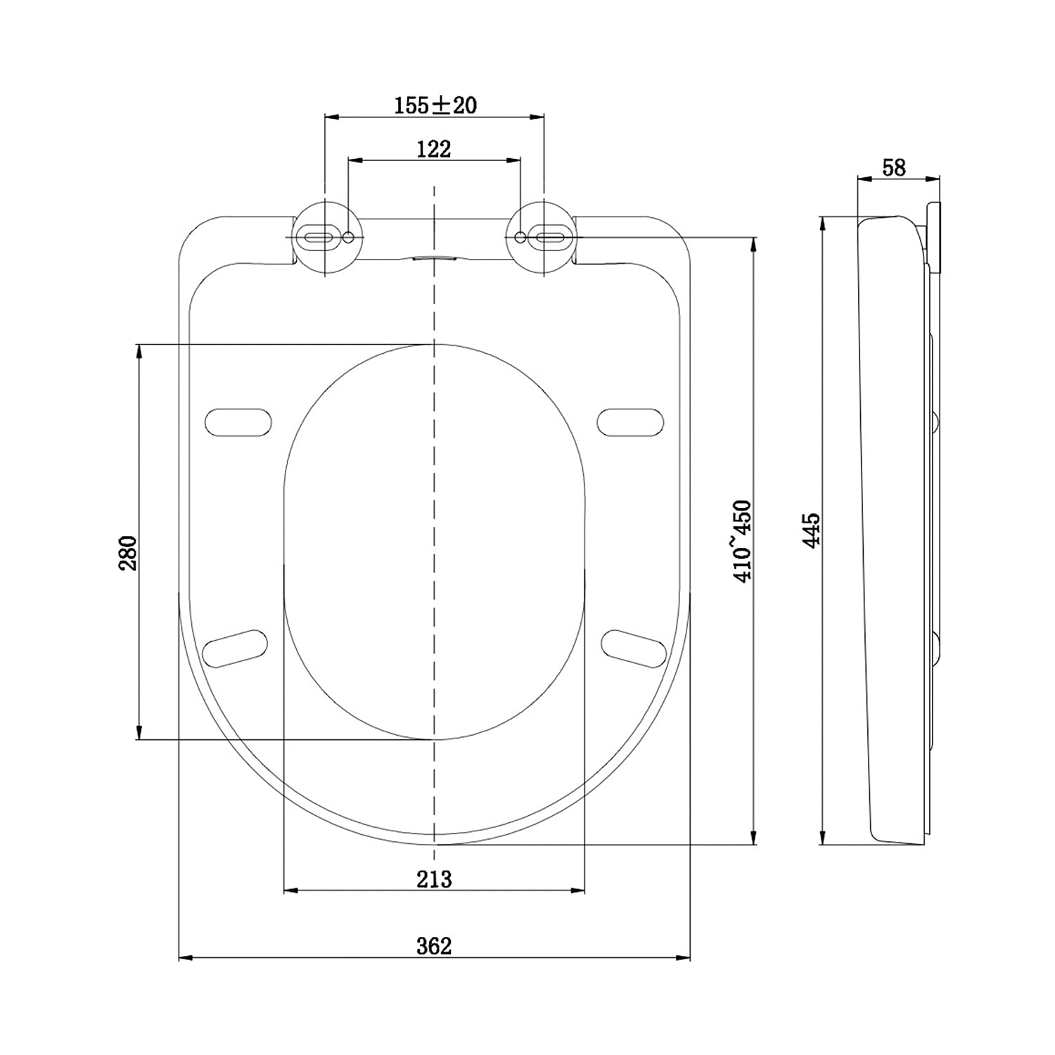 Coperchio WC di alta qualità con abbassamento automatico, rimovibile (bianco), sedile WC con abbassamento automatico, coperchio con abbassamento automatico, occhialini, sedile del water, coperchio WC,