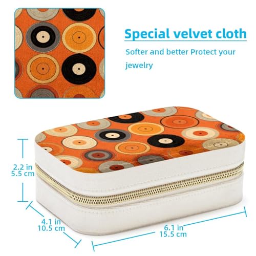 Boîte à bijoux double couche orange pour bagues et colliers - 5