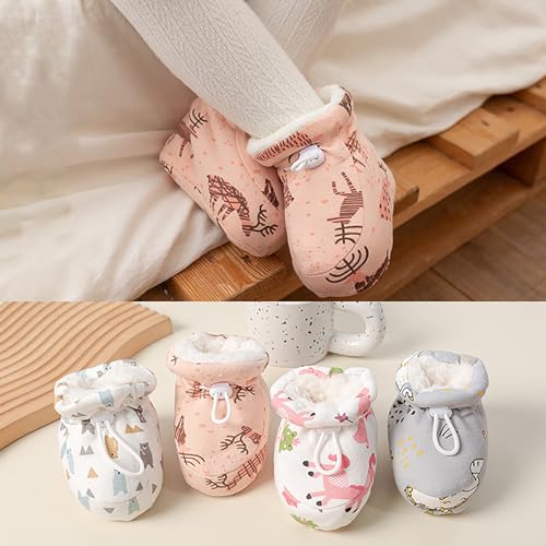 CEAeis Warm Fur Baby Boots, Toddler Winter Warm Shoes, Thickening Non-Slip Baby Socks Shoes for Infant Toddler 0-18 Months2