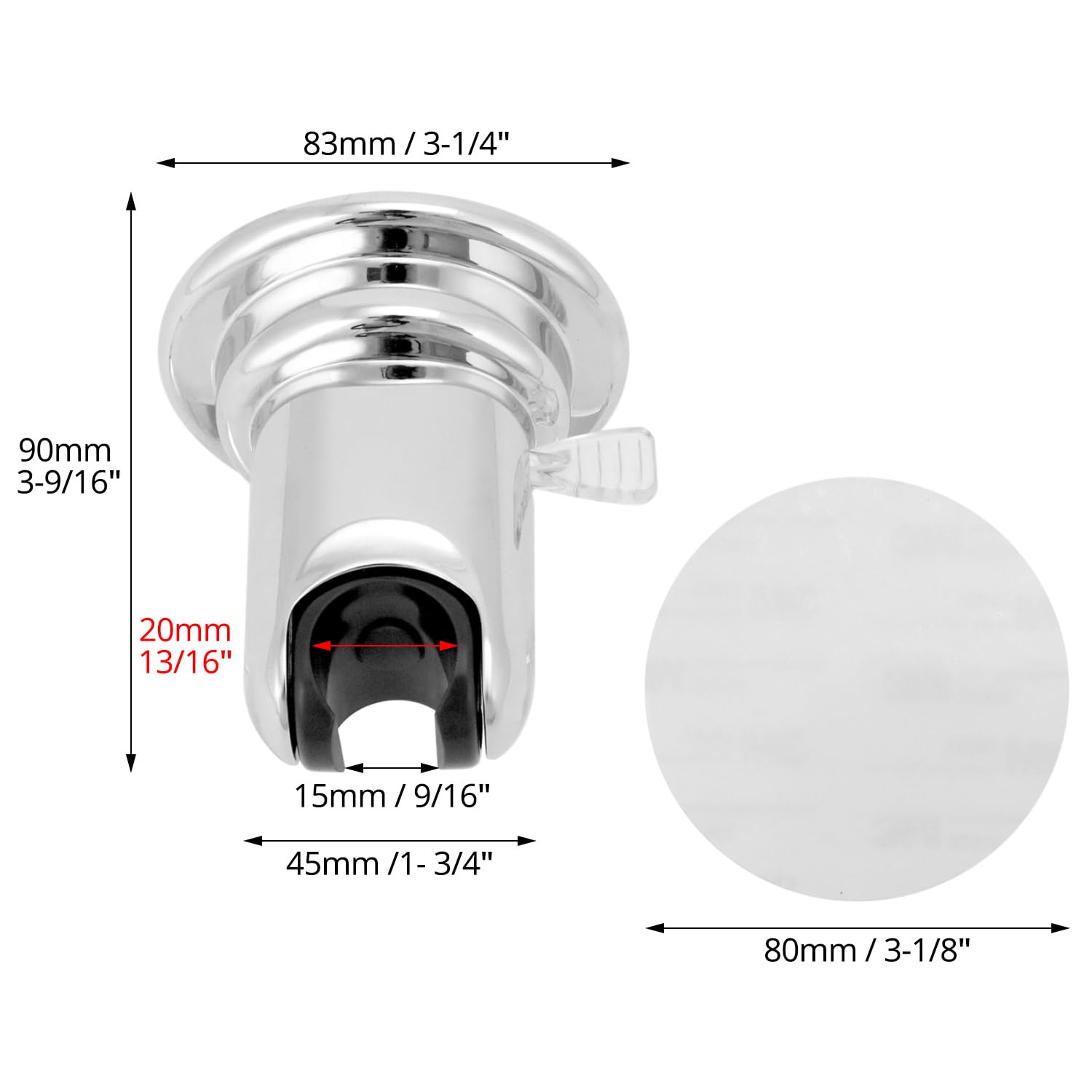 Support Pommeau De Douche Ventouse - Sans Perçage, Réglable 360°, ABS, Facile à Installer
