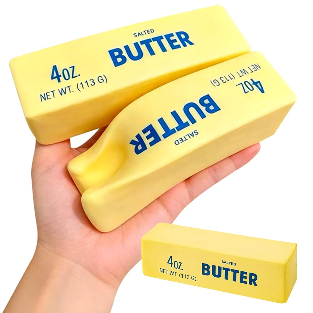HATFRYF 3PCS Butter Squishy, Butter Stick Squishy Stress Relief Block, Slow Rebound Stick Squeeze Toy, Anxiety Relief Fidget Toy for Kids Adults