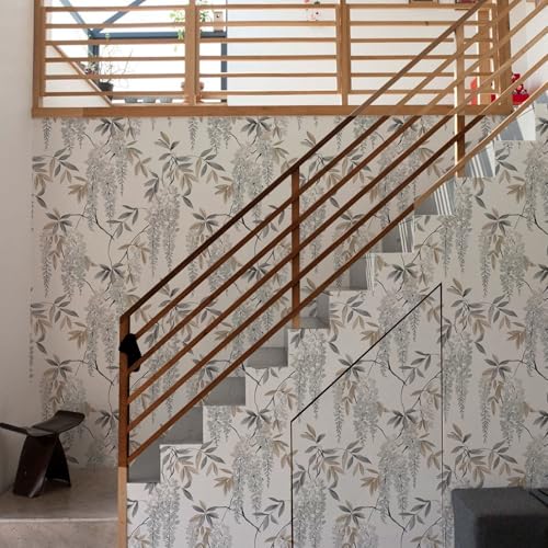 MAGAFA Wisteria Flowers and Leaves Peel and Stick Wallpaper Self Adhesive Removable Wallpaper Renter Friendly Contact Paper for Bedroom Bathroom Shelf Liner 17.71"x118.1" by MAGAFA - Used condition - Image 6