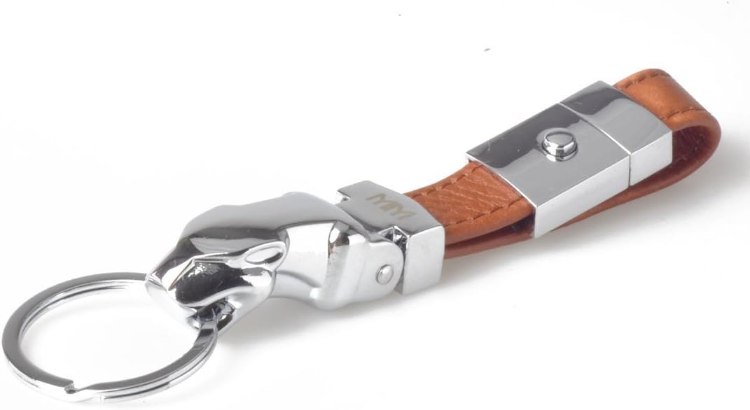 MIYI Genuine Leather Key Chain Elegant KeyChain Useful Key Holder Detachable Key System Strong & Simple Key Ring Smart Key Holder ( Brown+Jaguar)