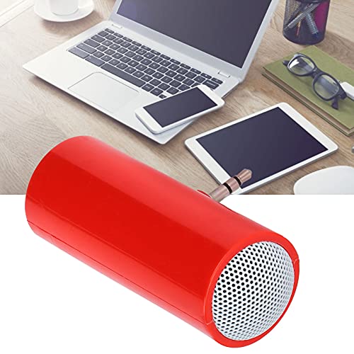 Image of 3.5mm Jack Stereo Mini Speaker, Portable Wireless Plug in Speaker with Clear Strong Sound, for Smartphones Tablets Laptops PCs MP3 MP4 (Red)