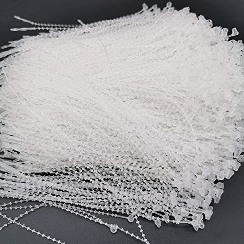 Pack Of 1000Pcs Snap Lock 5" Pin Adjustable Security Beaded Loop Tie Plastic Paper Prices Tag Fasteners - White #TOP3