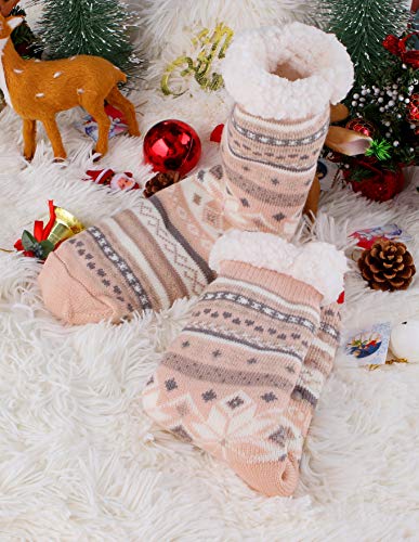 Image of EBMORE Women Slipper Fuzzy Socks Fluffy Cozy Cabin Warm Winter Soft Thick Comfy Fleece Non Slip Home Socks